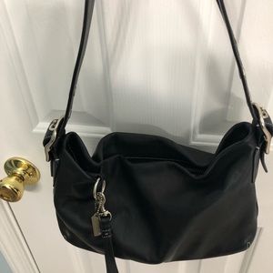 Coach black purse with silver zipper